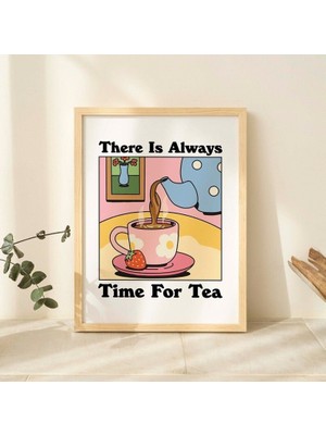 Çerçeveli Cafe Çay Renkli Baskı, Retro Içecek Posteri, Mutfak Dekorasyon Posterleri, Sevimli Kafe Sanatı