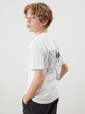 Lc Waikiki Yeni Sezon Bisiklet Yaka Nostaljik Maymun Baskılı Erkek Çocuk Tişört