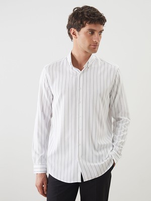 Lc Waikiki Yeni Sezon Slim Fit Uzun Kollu Çizgili Erkek Gömlek
