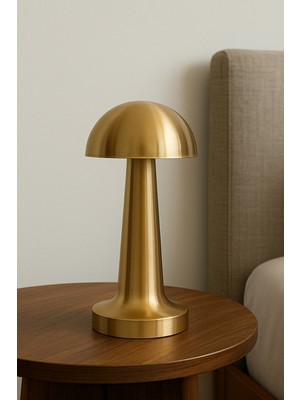 Renkli, Şarjlı, Dim Edilebilir Masa Lambası, Altın Kasalı, Modern ve Şık Tasarım