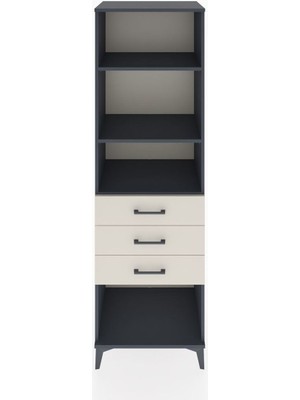 Hyperion Dolap 3 Raflı 3 Çekmeceli 60X44X195 Antrasit-Aytaşı