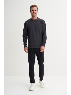 Cazador 51520 Antrasit Erkek Bisiklet Yaka Slim Fit Sweatshirt