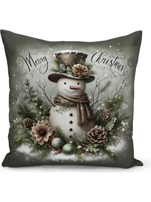 Yılbaşı Serisi Çift Tarafı Dijital Baskılı Kırlent Kılıfı (Christmas Noel Cushion Cover)
