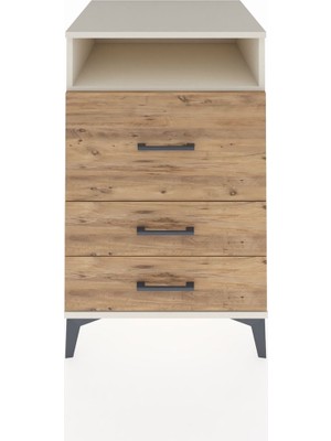 Kronos Komodin Tek Raflı 3 Çekmeceli 60X59X96 Aytaşı-Çam