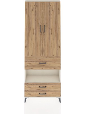 Arges Dolap 5 Raflı 3 Çekmeceli 2 Kapaklı 88X30X243 Aytaşı-Çam