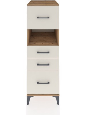 Kronos Dolap Tek Raflı 4 Çekmeceli 44X59X134 Çam-Aytaşı