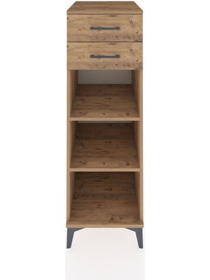 Kronos Dolap 2 Raflı 2 Çekmeceli 44X59X134 Çam-Çam