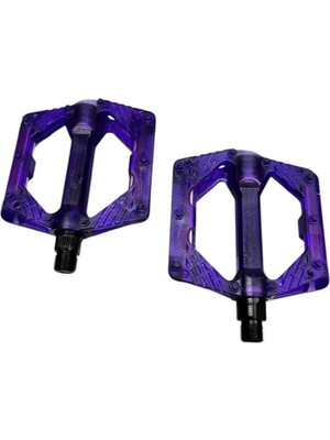 Golden Bisiklet Platform Pedal Çivili Transparan Lüks Pedal Mor Renkli Kaymaz Özellikli