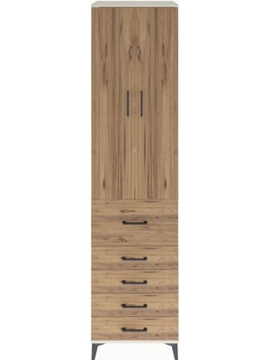 Hyperion Dolap 4 Raflı 5 Çekmeceli 2 Kapaklı 60X44X243 Aytaşı-Çam