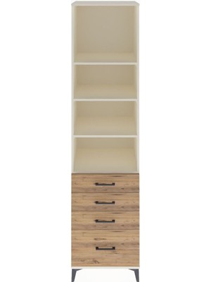 Hyperion Dolap 4 Raflı 4 Çekmeceli 60X44X243 Aytaşı-Çam