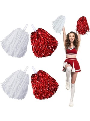 1 Çift Kırmızı Ponpon - Amigo Gösteri Ponponu - 23 Nisan Ponpon