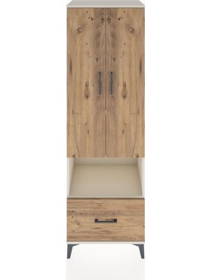 Hyperion Dolap 5 Raflı Tek Çekmeceli 2 Kapaklı 60X44X195 Aytaşı-Çam