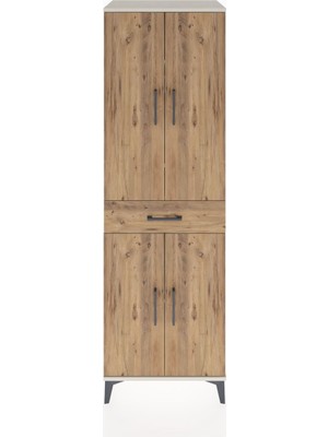 Hyperion Dolap 4 Raflı Tek Çekmeceli 4 Kapaklı 60X44X195 Aytaşı-Çam