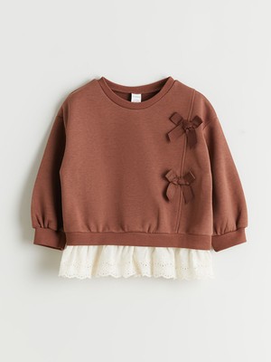 Lc Waikiki Yeni Sezon Bisiklet Yaka Kız Bebek Sweatshirt