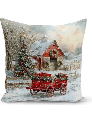 Yılbaşı Serisi Çift Tarafı Dijital Baskılı Kırlent Kılıfı (Christmas Noel Cushion Cover)
