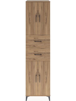 Hyperion Dolap 3 Raflı 2 Çekmeceli 4 Kapaklı 60X44X243 Çam-Çam