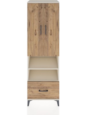 Hyperion Dolap 5 Raflı Tek Çekmeceli 2 Kapaklı 60X44X195 Aytaşı-Çam