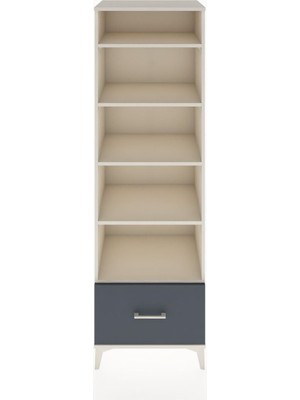 Hyperion Dolap 5 Raflı Tek Çekmeceli 60X44X195 Aytaşı-Antrasit