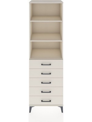Hyperion Dolap 3 Raflı 5 Çekmeceli 60X44X195 Aytaşı-Aytaşı