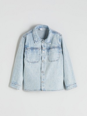 Lc Waikiki Yeni Sezon Basic Uzun Kollu Erkek Çocuk Jean Gömlek