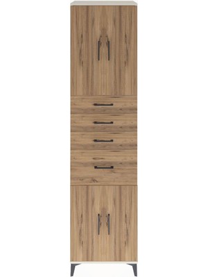 Hyperion Dolap 2 Raflı 4 Çekmeceli 4 Kapaklı 60X44X243 Aytaşı-Çam