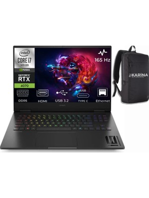 Hp Omen 16-WF1020NT I7-14700HX 9J1Y9EA-K08 96GB 2tb RTX4070 8gb Freedos 16.1 Fhd 165Hz Taşınabilir Bilgisayar