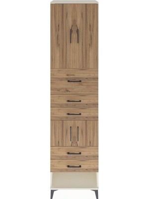 Hyperion Dolap 3 Raflı 5 Çekmeceli 4 Kapaklı 60X44X243 Aytaşı-Çam
