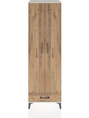 Hyperion Dolap 5 Raflı Tek Çekmeceli Tek Askılı 60X44X195 Aytaşı-Çam