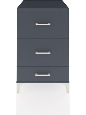 Kronos Komodin 3 Çekmeceli 60X59X96 Antrasit-Antrasit