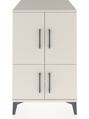 Kronos Komodin 2 Raflı 4 Kapaklı 60X59X96 Aytaşı-Aytaşı