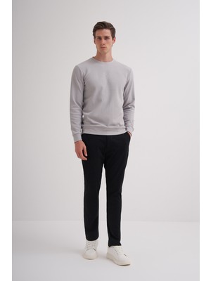 Cazador 51520 Gri Erkek Bisiklet Yaka Slim Fit Sweatshirt