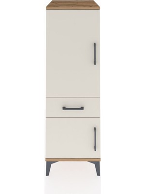 Kronos Dolap 2 Raflı Tek Çekmeceli 2 Kapaklı 44X59X134 Çam-Aytaşı