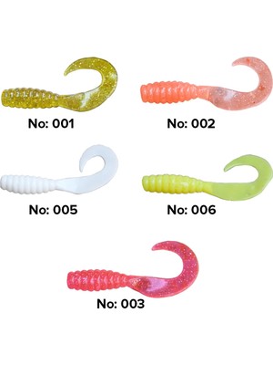 River Twister Tail 6 cm 10 Adet Silikon Yem