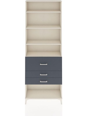 Arges Dolap 4 Raflı 3 Çekmeceli 88X30X243 Aytaşı-Antrasit