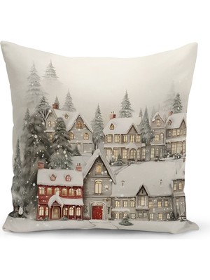 Yılbaşı Serisi Çift Tarafı Dijital Baskılı Kırlent Kılıfı (Christmas Noel Cushion Cover)