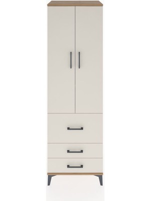 Hyperion Dolap 2 Raflı 3 Çekmeceli Tek Askılı 60X44X195 Çam-Aytaşı