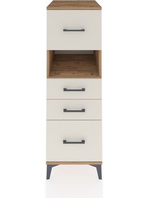 Kronos Dolap Tek Raflı 4 Çekmeceli 44X59X134 Çam-Aytaşı