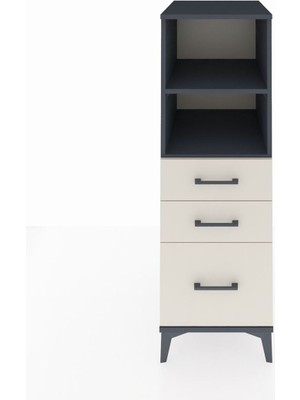 Kronos Dolap 2 Raflı 3 Çekmeceli 44X59X134 Antrasit-Aytaşı