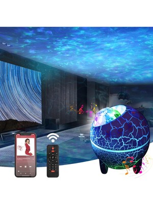 Yatak Odası Için Renkli Projektör ve Bluetooth Hoparlör Seti, Huzurlu Atmosfer Sağlar