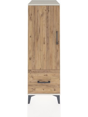 Kronos Dolap 2 Raflı Tek Çekmeceli Tek Kapaklı 44X59X134 Aytaşı-Çam