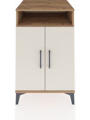 Kronos Komodin 3 Raflı 2 Kapaklı 60X59X96 Çam-Aytaşı
