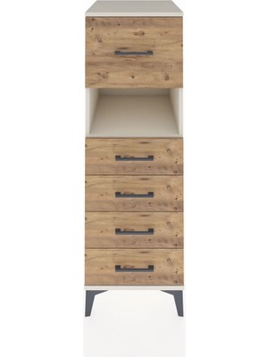 Kronos Dolap Tek Raflı 5 Çekmeceli 44X59X134 Aytaşı-Çam