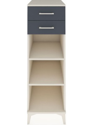 Kronos Dolap 2 Raflı 2 Çekmeceli 44X59X134 Aytaşı-Antrasit