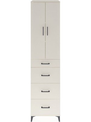 Hyperion Dolap 3 Raflı 4 Çekmeceli 2 Kapaklı 60X44X243 Aytaşı-Aytaşı