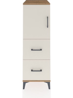 Kronos Dolap Tek Raflı 2 Çekmeceli Tek Kapaklı 44X59X134 Çam-Aytaşı