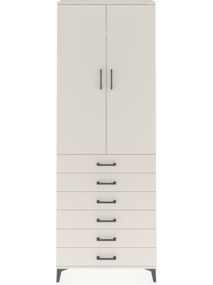 Arges Dolap 3 Raflı 6 Çekmeceli 2 Kapaklı 88X30X243 Aytaşı-Aytaşı