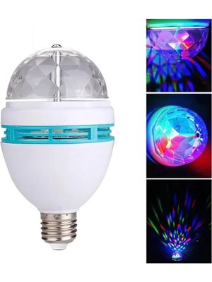 Renkli LED Disko Topu, 360° Dönen Hareketli Ampul ile Eğlenceyi Yükseltin