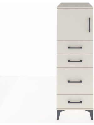 Kronos Dolap Tek Raflı 4 Çekmeceli Tek Kapaklı 44X59X134 Aytaşı-Aytaşı