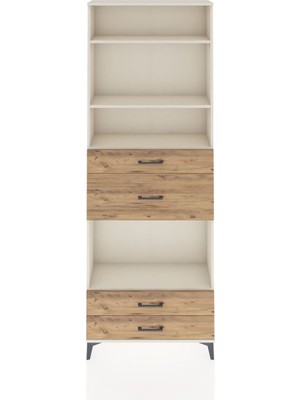 Arges Dolap 4 Raflı 4 Çekmeceli 88X30X243 Aytaşı-Çam