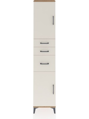 Arges Dolap 3 Raflı 3 Çekmeceli 2 Kapaklı 44X30X221 Çam-Aytaşı